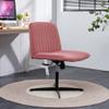 Generic Pink Velvet Material. Home Computer Chair Office Chair Adjustable 360 Swivel Cushion Chair with Black Foot Swivel Chair Makeup Chair Study Desk Chair. No Wheels Set of 2 view 2