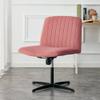 Generic Pink Velvet Material. Home Computer Chair Office Chair Adjustable 360 Swivel Cushion Chair with Black Foot Swivel Chair Makeup Chair Study Desk Chair. No Wheels Set of 2 view 3