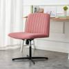 Generic Pink Velvet Material. Home Computer Chair Office Chair Adjustable 360 Swivel Cushion Chair with Black Foot Swivel Chair Makeup Chair Study Desk Chair. No Wheels Set of 2 view 4