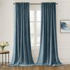 MIULEE Stone Blue Velvet Curtains 84 inches Long 2 Panels - Luxury Pinch Pleated Room Darkening Window Drapes for Bedroom Living Room Thermal Insulated Super Soft, Back Tab Rod Pocket Light Blue view 1