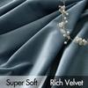 MIULEE Stone Blue Velvet Curtains 84 inches Long 2 Panels - Luxury Pinch Pleated Room Darkening Window Drapes for Bedroom Living Room Thermal Insulated Super Soft, Back Tab Rod Pocket Light Blue view 4