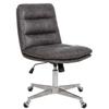 Generic Upholstered Adjustable Swivel Armless Office Chair Desk Chair Vintage Brown view 1