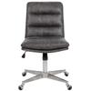 Generic Upholstered Adjustable Swivel Armless Office Chair Desk Chair Vintage Brown view 4