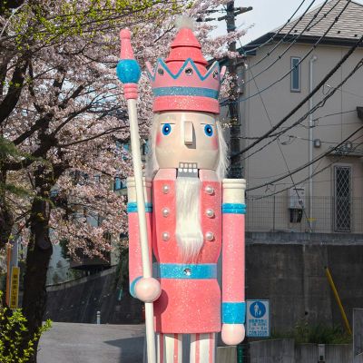 CDL Life Size 6 feet Wooden Nutcracker Glitter Pink King K36