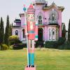 CDL Life Size 6 feet Wooden Nutcracker Glitter Pink King K36 view 2