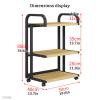 YVYKFZD 3/4-Tier AV Media Stand, Movable Audio Rack Component Cabinet, Open Stereo Cabinet Storage Wooden Shelf, Portable Multi-Function Media Storage Cabinet(Color:Black 3 Tier-19.6"X15.7"X34.6") view 2