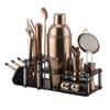 Martini Barware Mixing Tools 24pcs Cocktail Set Boston Shaker Mixer Stainless Drink Making Kit for Home Bar Use Home Bartending(Color:R) view 1