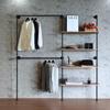 Anynice Industrial Pipe Clothing Rack, Wall Mounted Garment Black Wall Hanging Clothing Rack, Heavy Duty Clothes Rack for Walk in Closet Storage, Laundry Room, 14.6x76x82.7 Inches, Model Y02 view 1