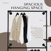 Anynice Industrial Pipe Clothing Rack, Wall Mounted Garment Black Wall Hanging Clothing Rack, Heavy Duty Clothes Rack for Walk in Closet Storage, Laundry Room, 14.6x76x82.7 Inches, Model Y02 view 4