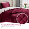 ALPHA HOME Velvet Quilt Set Extra Queen Size Bedspread Coverlet Set, Elegant and Stylish 3D Air Layer Velvet Coverlet Set, Lightweight All Season Bedding Set(1 Coverlet, 2 Pillow Shams) view 3