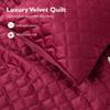 ALPHA HOME Velvet Quilt Set Extra Queen Size Bedspread Coverlet Set, Elegant and Stylish 3D Air Layer Velvet Coverlet Set, Lightweight All Season Bedding Set(1 Coverlet, 2 Pillow Shams) view 4