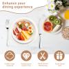 4 Pcs Wove Cotton Placemats Set with A Bowl Heat Insulated Mats Round Braided Placemats Soft Potholder Non Slip Table Mats for Dining Table Cup Dish(Beige) view 2