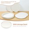 4 Pcs Wove Cotton Placemats Set with A Bowl Heat Insulated Mats Round Braided Placemats Soft Potholder Non Slip Table Mats for Dining Table Cup Dish(Beige) view 3