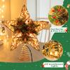BrizLabs Christmas Tree Topper, 11 Rattan Star Treetop with 10 Warm Lights, 120V UL Certified Christmas Tree-top Star, Vine Christmas Tree Star Topper for Christmas Indoor Party Home Decor view 2