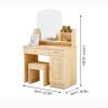 HEAIQI Vanity Desk Makeup Desk Makeup Table Vanity Table with Mirror Wood Dressing Table with 3 Drawers, Large Storage SpaceMakeup Storage for Bedroom Desk for Bedroom view 2