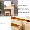 HEAIQI Vanity Desk Makeup Desk Makeup Table Vanity Table with Mirror Wood Dressing Table with 3 Drawers, Large Storage SpaceMakeup Storage for Bedroom Desk for Bedroom view 3