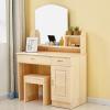 HEAIQI Vanity Desk Makeup Desk Makeup Table Vanity Table with Mirror Wood Dressing Table with 3 Drawers, Large Storage SpaceMakeup Storage for Bedroom Desk for Bedroom view 4