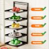 ChenTaiBB Wall-Mounted Kitchen Food Prep TraysFoldable Multilayer Food Preparation Rack, Iron Meal Prep Tray Food Tray Shelf OrganizerKitchen Serving Accessories For Holding Dishes Spices(4 layers) view 2