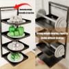 ChenTaiBB Wall-Mounted Kitchen Food Prep TraysFoldable Multilayer Food Preparation Rack, Iron Meal Prep Tray Food Tray Shelf OrganizerKitchen Serving Accessories For Holding Dishes Spices(4 layers) view 4
