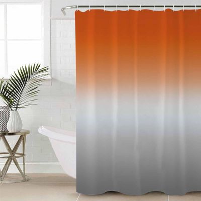 Abstract Shower Curtain for Bathroom 72" x 84" Gradient Orange and Gray Shower Curtain with Hooks Polyester Waterproof Home Bathtub Decor