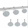 Abstract 12PCS Shower Curtain Hooks Rings, Blue Ombre Checked Plaids Decorative Shower Curtain Hooks for Bathroom Stainless Steel Rustproof Shower Curtain Rings view 2