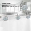 Abstract 12PCS Shower Curtain Hooks Rings, Blue Ombre Checked Plaids Decorative Shower Curtain Hooks for Bathroom Stainless Steel Rustproof Shower Curtain Rings view 3