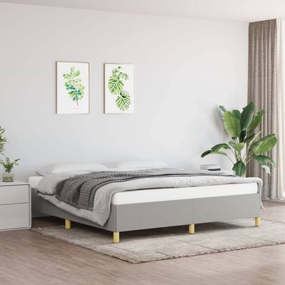 SKM Bed Frame Light Grey 193x203 cm King Fabric (Weight-29KG)-7209