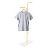 LUOSHALIYA Double L-Shaped Rods Coat Rack, Freestanding Coat Rack with Stabel Base, Entryway Coats Hanger Stand for Hallway, Bedroom, Living Room(Golden, White) view 1