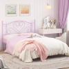 Weehom Full Size Bed Frame with Headboard, Heavy Duty Steel Slat Support Platform Under Bed Storage Space No Box Spring Needed, Purple view 3