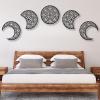 Mimiso Moon Phase Wall Decor,Moon Wall Art,Mandala Moon Decor,Phases of the Moon Wall Decor,Boho Above Bed Wall Decor,Wall Art for Bedroom,Living Room (Black, Diameter: 13.77" / 35 cm) view 2