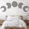 Mimiso Moon Phase Wall Decor,Moon Wall Art,Mandala Moon Decor,Phases of the Moon Wall Decor,Boho Above Bed Wall Decor,Wall Art for Bedroom,Living Room (Black, Diameter: 13.77" / 35 cm) view 4