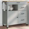 SKM Kitchen Trolley Monza 84x40x90 cm Solid Wood Pine (Weight-27KG)-6110 view 1