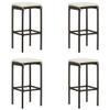 SKM Bar Stools with Cushions 4 pcs Brown Poly Rattan (Weight-26KG) view 1