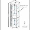 Lighted Corner Display Curio Cabinet Wooden Shelving Unit with Tempered Glass Door, Bar and Liquor Storage Area with 5 Shelves, Wine Cabinet with Curved Top Carving, Oak view 2