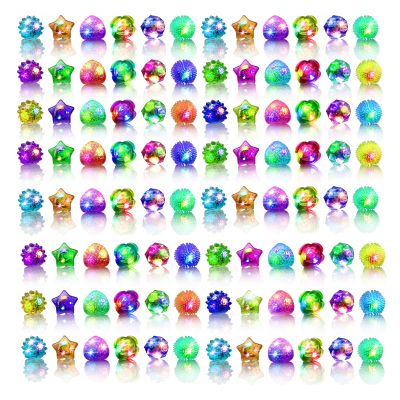 Valentines Day 48 Pcs Light Up Rings, New Year Glow In The Dark Party Supplies, 6 Style Flashing Glow In The Dark Rings for Adults & Kids, LED Ring for Birthday Party Favors, Concert, Raves, Halloween, Christmas