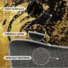 Abstract Golden Growth Rings Area Rug, Black Background Irregular Circular Pattern Non Slip Living Room Rug, Machine Washable Carpet for Bedroom Study Dining Room Decor Floor Mat - 3 ft x 4 ft view 4