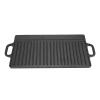 UPQRSG Non Stick Cast Iron Grill, Griddle Pan Ridged and Flat Double Sided Baking Cooking Tray Bakeware, Preseasoned & Non Stick Griddle with Handles for Gas Stovetop, Oven view 1
