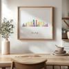San Diego Skyline Print, Watercolor Cityscape, United States Wall Art Poster, Cityscape Minimalist Wall Art view 2