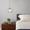 OJRGG Mini Gold Chandelier Crystal Modern Bedside Pendant Light Height Adjustable Hanging Light for Kitchen Island Entryway Dining Room Study Room Living Room Bedroom Bar Ceiling Light Fixture view 2