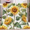 Abstract Art Plant Sunflower Throw Blanket Twin 40" x 50" Non Shedding Lightweight Green Fleece Blankets Room Decor Super Soft Warm for Adults Kids Girl Gifts, Throw Blanket for Bed Couch Bedroom Sofa view 1