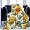 Abstract Art Plant Sunflower Throw Blanket Twin 40" x 50" Non Shedding Lightweight Green Fleece Blankets Room Decor Super Soft Warm for Adults Kids Girl Gifts, Throw Blanket for Bed Couch Bedroom Sofa view 3