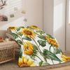 Abstract Art Plant Sunflower Throw Blanket Twin 40" x 50" Non Shedding Lightweight Green Fleece Blankets Room Decor Super Soft Warm for Adults Kids Girl Gifts, Throw Blanket for Bed Couch Bedroom Sofa view 4