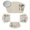 Ldtrchee Round Table Placemats Set of 6, Ivory White Wedge Shaped Place Mat for Dining Table, Modern Pure Ivory White Heat Insulation Non-Slip Table Mats for Kitchen Decor view 1