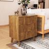 affeivul Mid Century Modern Dresser, 3 Drawer Dresser for Bedroom Wood, 3 Drawer Nightstand Set of 2, Storage Cabinet Side Table with Solid Wood Legs, Small End Table for Closet, Living Room (Walnut) view 2