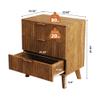 affeivul Mid Century Modern Dresser, 3 Drawer Dresser for Bedroom Wood, 3 Drawer Nightstand Set of 2, Storage Cabinet Side Table with Solid Wood Legs, Small End Table for Closet, Living Room (Walnut) view 3