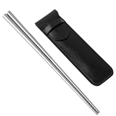 FENOKD Reusable Stainless Steel Chopsticks Set Gift, Travel Chopsticks With Box, Reusable Chinese Portable Chopsticks Cutlery, Dishwasher Safe (B )