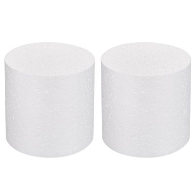 DMiotech White Round Foam Cake Dummy 4 x 4 Inch Dummy Cake Set for Birthday Party Decorating Crafts Display 2Pcs