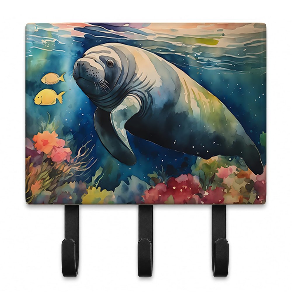Caroline's Treasures Manatee Decorative Ceramic Triple Wall Hook