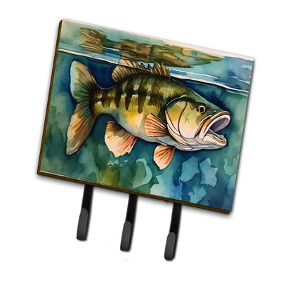 Caroline's Treasures Smallmouth Bass Leash or Key Holder Wall Hooks, Key Hooks Holder, Coat Rack Wall Mount, Coat Hooks, Hooks for Hanging Keys, Towels, Aprons, Leashes