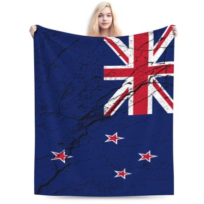 Flag of New Zealand Texture Effect Throw Blanket for Men Women Couch Bed Sofa Throw Blanket 60"x50" Blankets